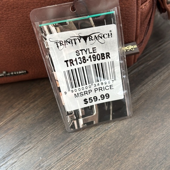 Trinity Ranch Cosmetic/toiletry case,double zipper handle top,braid suede, studs - Picture 10 of 10